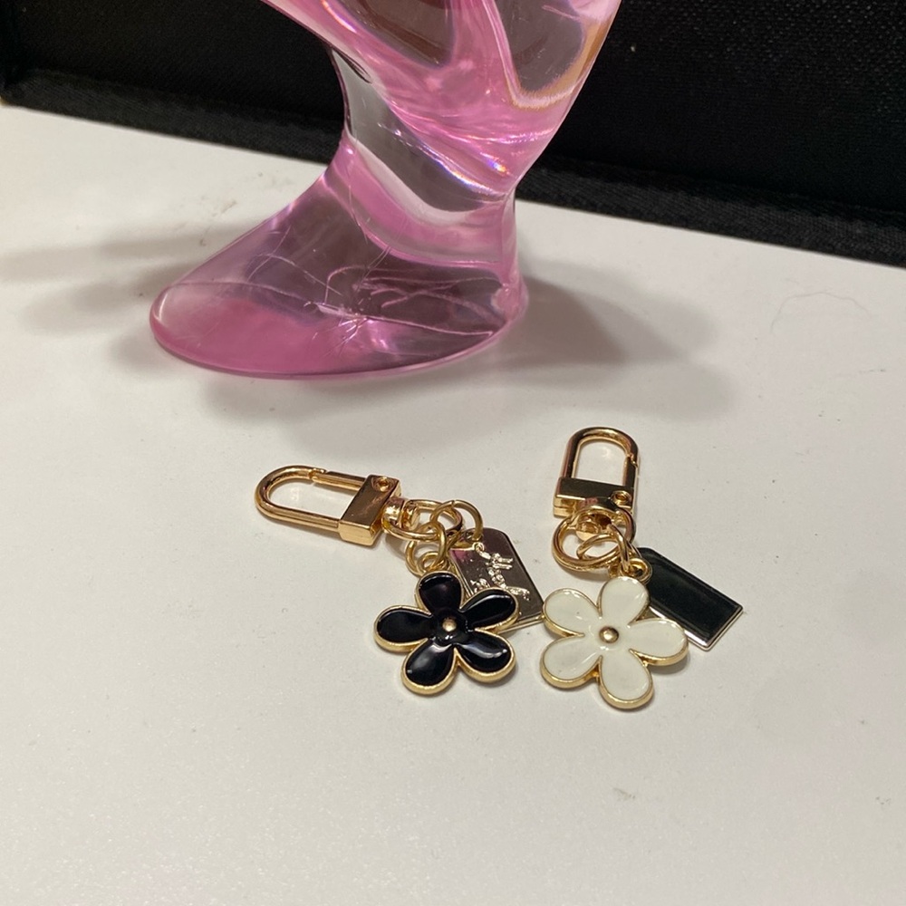 Pair of black and white keychain